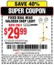 Harbor Freight Coupon FIXED DUAL HEAD HALOGEN SHOP LIGHT Lot No. 66439/60558/61540 Expired: 6/7/15 - $29.99
