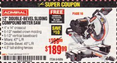 Harbor Freight Coupon ADMIRAL 12" DUAL-BEVEL SLIDING COMPOUND MITER SAW Lot No. 64686 Expired: 12/31/18 - $189.99