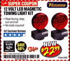 Harbor Freight Coupon 12 VOLT LED MAGNETIC TOWING LIGHT KIT Lot No. 64282 Expired: 3/31/20 - $22.99