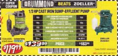 Harbor Freight Coupon 1/3 HP SUBMERSIBLE SUMP-EFFLUENT PUMP WITH VERTICAL FLOAT SWITCH Lot No. 64285/63645 Expired: 2/28/19 - $119.99