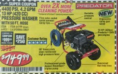 Harbor Freight Coupon 4400 PSI, 4.2 GPM, 13 HP (420 CC) PRESSURE WASHER Lot No. 64931/64199 Expired: 6/30/19 - $749.99