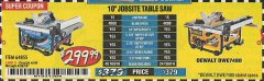 Harbor Freight Coupon HERCULES 10" 15 AMP JOBSITE TABLE SAW Lot No. 64855 Expired: 4/30/19 - $299.99