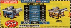 Harbor Freight Coupon HERCULES 10" 15 AMP JOBSITE TABLE SAW Lot No. 64855 Expired: 7/31/19 - $279