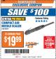 Harbor Freight ITC Coupon COMPACT AIR NEEDLE SCALER Lot No. 96997 Expired: 1/23/18 - $19.99