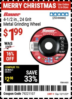 Harbor Freight Coupon ANY BAUER Lot No. 63528/63531/63527/63629/63441/63444/63437/63440/63436/63439/63445/63433/63443/63447/63630/63529/63530/63631/63910/63628/63911/63907/63634/63632/64024/64025/64121/64072/64071/64063/64168/64120/63999/64146/64112/63988/64276/64288/64277/64472/64473/64482/649 Expired: 12/11/22 - $1.99