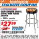 Harbor Freight ITC Coupon FLAME DESIGN BAR/COUNTER SWIVEL STOOL Lot No. 62202/91200 Expired: 10/31/17 - $27.99
