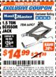 Harbor Freight ITC Coupon HAUL-MASTER 1-1/2 TON SCISSOR JACK Lot No. 66907 Expired: 11/30/17 - $14.99