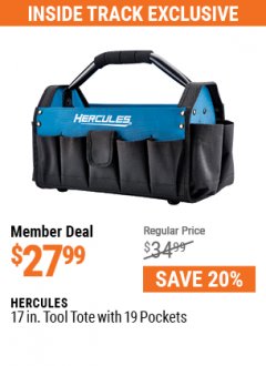 Harbor Freight ITC Coupon 20PCT OFF ANY HERCULES BAG Lot No. 64658, 64659, 63637, 64661, 64660 Expired: 7/29/21 - $27.99