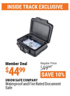 Harbor Freight ITC Coupon FIRE RATED AND WATERPROOF DOCUMENT SAFE Lot No. 64919 Expired: 4/29/21 - $44.99
