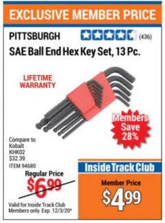Harbor Freight ITC Coupon $10 OFF ANY BAUER OUTDOOR TOOL Lot No. 64941,64996,64995,64940,64942 Expired: 12/3/20 - $4.99