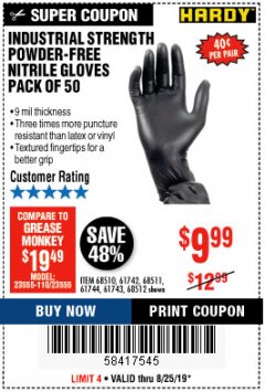 Harbor Freight Coupon $10 OFF ANY BAUER OUTDOOR TOOL Lot No. 64941,64996,64995,64940,64942 Expired: 8/25/19 - $9.99