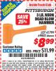 Harbor Freight ITC Coupon PITTSBURGH 3 LB. NEON ORANGE DEAD BLOW HAMMER Lot No. 69002 Expired: 7/31/15 - $8.99