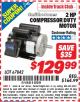 Harbor Freight ITC Coupon 2 HP COMPRESSOR DUTY MOTOR Lot No. 67842 Expired: 2/28/15 - $129.99