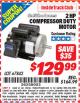 Harbor Freight ITC Coupon 2 HP COMPRESSOR DUTY MOTOR Lot No. 67842 Expired: 4/30/15 - $129.99