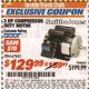Harbor Freight Coupon 2 HP COMPRESSOR DUTY MOTOR Lot No. 67842 Expired: 7/31/17 - $129.99