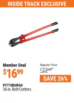 Harbor Freight ITC Coupon 36" BOLT CUTTERS Lot No. 41150/60698 Expired: 5/31/21 - $16.99