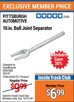 Harbor Freight ITC Coupon 16" SEPARATORS Lot No. 63420, 63519 Expired: 10/31/20 - $6.99