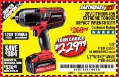 Harbor Freight Coupon LITHIUM-ION CORDLESS EXTREME TORQUE 1/2" IMPACT WRENCH KIT Lot No. 63537/64195/63852/64349 Expired: 6/30/20 - $229.99