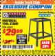 Harbor Freight ITC Coupon UNIVERSAL TOOL STAND Lot No. 46075/69805 Expired: 12/31/17 - $29.99