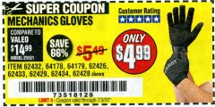Harbor Freight Coupon MECHANICS GLOVES Lot No. 62434 Expired: 6/30/20 - $4.99