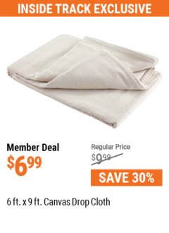 Harbor Freight ITC Coupon 6FT. X 9FT. CANVAS DROP CLOTH Lot No. 56510 Expired: 7/29/21 - $6.99
