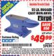 Harbor Freight ITC Coupon CENTRAL FORGE 55 LB. RUGGED CAST-IRON ANVIL Lot No. 69161 Expired: 4/30/16 - $49.99