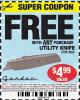 Harbor Freight FREE Coupon UTILITY KNIFE Lot No. 3359 Expired: 4/14/15 - FWP