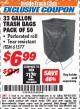 Harbor Freight ITC Coupon 33 GALLON TRASH BAGS PACK OF 50 Lot No. 61577/90517/61505 Expired: 12/31/17 - $6.99