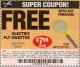 Harbor Freight FREE Coupon ELECTRIC FLY SWATTER Lot No. 61351/40122/62540/62577 Expired: 3/1/15 - FWP