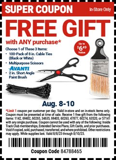 Harbor Freight FREE Coupon STOREHOUSE 8 IN. CABLE TIES, 100-PACK Lot No. 1142/69402/60265/34635/69403/60263 Expired: 8/10/25 - FWP