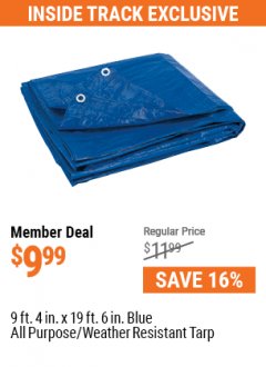 Harbor Freight ITC Coupon 29FT. 4IN.X 49 FT. ALL PURPOSES WEATHER RESISTANT TARP Lot No. bg30x50-y Expired: 5/31/21 - $9.99