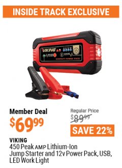 Harbor Freight ITC Coupon VIKING JUMP STARTER AND POWER PACK Lot No. 62749/64412/56798 Expired: 4/29/21 - $69.99
