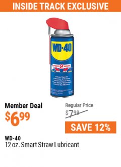 Harbor Freight ITC Coupon WD-40 12 OZ. SMART STRAW LUBRICANT Lot No. 62231 Expired: 5/31/21 - $6.99