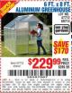 Harbor Freight Coupon 6 FT. x 8 FT. ALUMINUM GREENHOUSE Lot No. 47712/69714 Expired: 6/22/15 - $229.99