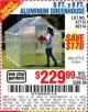 Harbor Freight Coupon 6 FT. x 8 FT. ALUMINUM GREENHOUSE Lot No. 47712/69714 Expired: 7/8/15 - $229.99