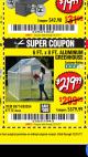 Harbor Freight Coupon 6 FT. x 8 FT. ALUMINUM GREENHOUSE Lot No. 47712/69714 Expired: 12/31/17 - $219.99