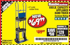 Harbor Freight Coupon 600 LB. CAPACITY APPLIANCE HAND TRUCK Lot No. 60520/65685/62467 Expired: 6/30/20 - $69.99