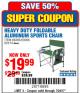 Harbor Freight Coupon FOLDABLE ALUMINUM SPORTS CHAIR Lot No. 62314, 56719 Expired: 7/24/17 - $19.99