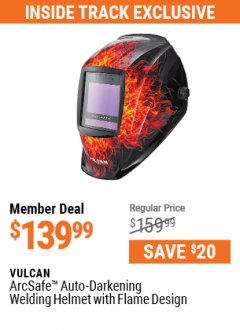 Harbor Freight Coupon ARCSAFE AUTO-DARKENING WELDING HELMET WITH FLAME DESIGN Lot No. 56861 Expired: 7/1/21 - $139.99