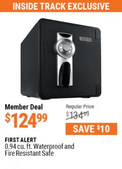 Harbor Freight Coupon FIRST ALERT 0.94 CU. FT. WATERPROOF AND FIRE RESISTANT SAFE Lot No. 57772 Expired: 7/1/21 - $124.99