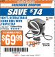 Harbor Freight ITC Coupon 40 FT. RETRACTABLE CORD REEL WITH TRIPLE TAP Lot No. 91470/61558 Expired: 10/24/17 - $69.99