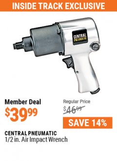 Harbor Freight ITC Coupon 1/2 IN AIR IMPACT WRENCH Lot No. 69916 Expired: 7/29/21 - $39.99