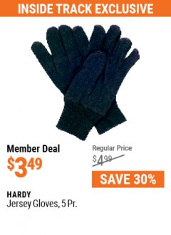Harbor Freight ITC Coupon JERSEY GLOVES, 5 PR. Lot No. 66289 Expired: 7/29/21 - $3.49