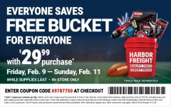 Harbor Freight FREE Coupon BUCKET Lot No. 56575 Expired: 2/11/24 - FWP