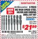 Harbor Freight ITC Coupon 8 PIECE M2 HIGH SPEED STEEL SILVER AND DEMING DRILL BIT SET Lot No. 527/61802 Expired: 3/31/15 - $21.99