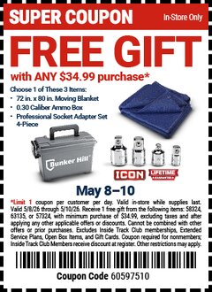 Harbor Freight FREE Coupon ICON PROFESSIONAL SOCKET ADAPTER SET, 4 PIECE Lot No. 57324 Expired: 5/10/26 - FWP