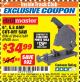 Harbor Freight ITC Coupon 6" 5.5 AMP CUT-OFF SAW Lot No. 41453/61204/61659/69438 Expired: 12/31/17 - $34.99
