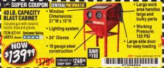 Harbor Freight Coupon 40 LB. CAPACITY FLOOR BLAST CABINET Lot No. 68893/62144/93608 Expired: 5/31/19 - $139.99