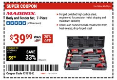 Harbor Freight Coupon MADDOX BODY AND FENDER SET, 7-PIECE Lot No. 63259 Expired: 5/7/23 - $39.99