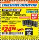 Harbor Freight ITC Coupon 10 PIECE 1/2" DRIVE DEEP WALL IMPACT SOCKET SETS Lot No. 67912/61709/69263/67915/69287/61707 Expired: 12/31/17 - $24.99